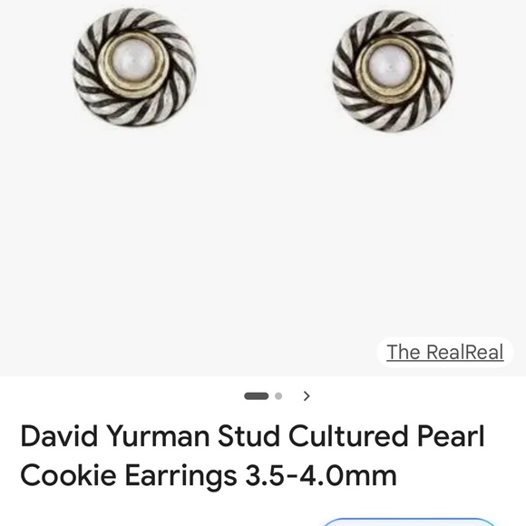 David Yurman Silver Cookie Earrings with 14 KG - Picture 2 of 7